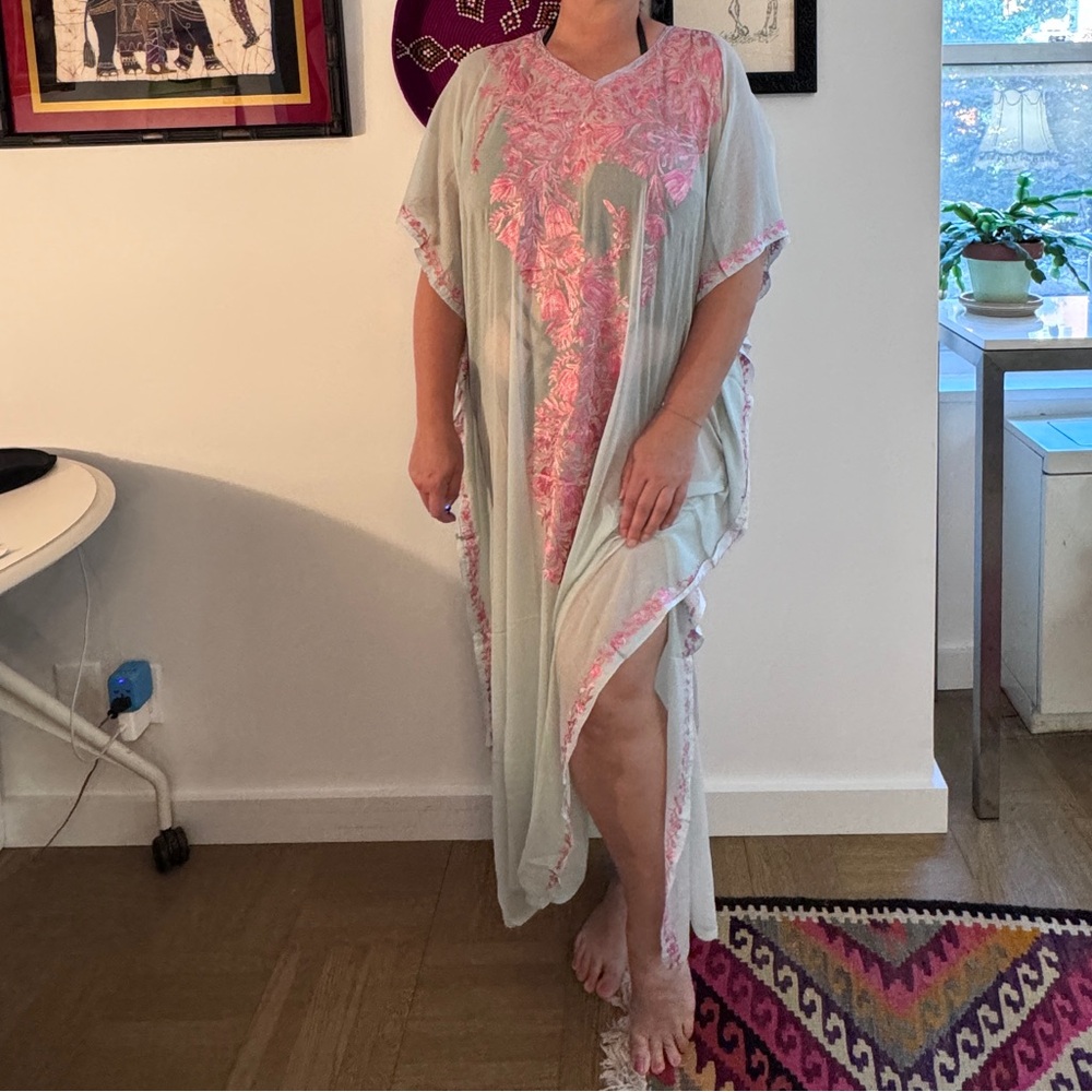 Embroidered kaftan/coverup